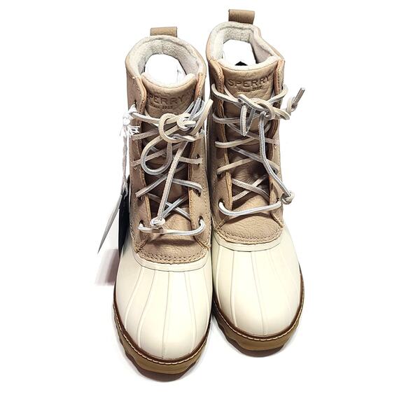 Sperry Top Sider Saltwater heel Ivory Techwave Stormwave boots NIB size 7.5 - Picture 2 of 9